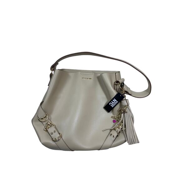 Steve Madden NYC Handbags - NWT Steve Madden NYC Cream Purse Handbag w/ Tassels & Charms | Dual Sided